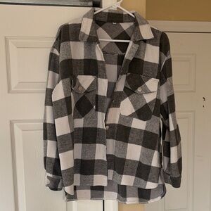 Plaid Button-Up flannel Shirt ladies size medium